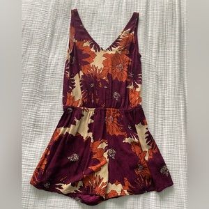 Small maroon and orange floral romper from Sisstrevolution